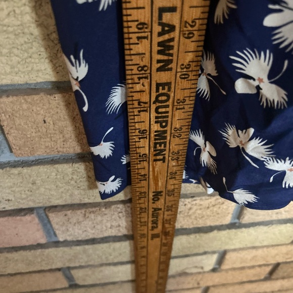 Club Monaco Paget 100% Silk Navy Blue Floral Long Sleeve Mini Dress Size 4 - Picture 6 of 7